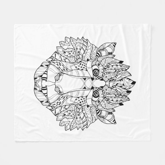 Affe-Kopf-Gekritzel Fleecedecke (Vorderseite (Horizontal))