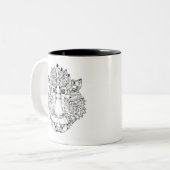 Affe-Kopf-Gekritzel Zweifarbige Tasse (Vorderseite Links)