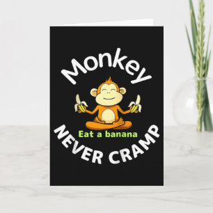Affe kriegt nie Krämpfe, isst ein Banane Raglan Ba Karte
