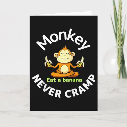 Affe kriegt nie Krämpfe, isst ein Banane Raglan Ba Karte (Vorderseite)