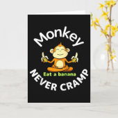 Affe kriegt nie Krämpfe, isst ein Banane Raglan Ba Karte (Gelbe Blume)