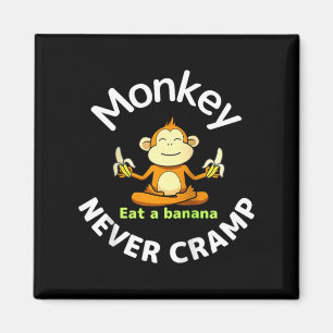 Affe kriegt nie Krämpfe, isst ein Banane Raglan Ba Magnet