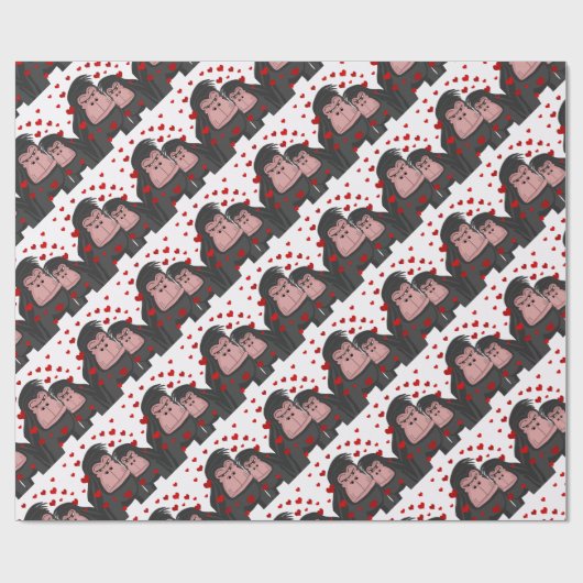 Affe Liebe Geschenkpapier (Flach)