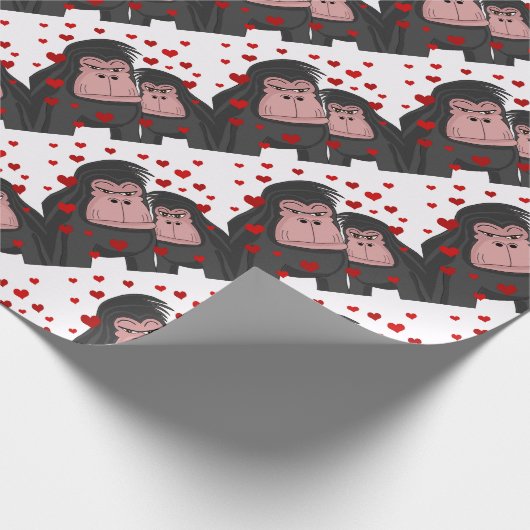 Affe Liebe Geschenkpapier (Ecke)