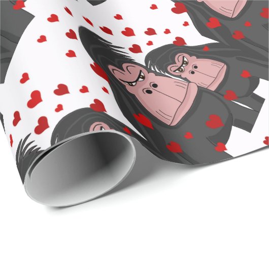 Affe Liebe Geschenkpapier (Rolleneckpunkt)