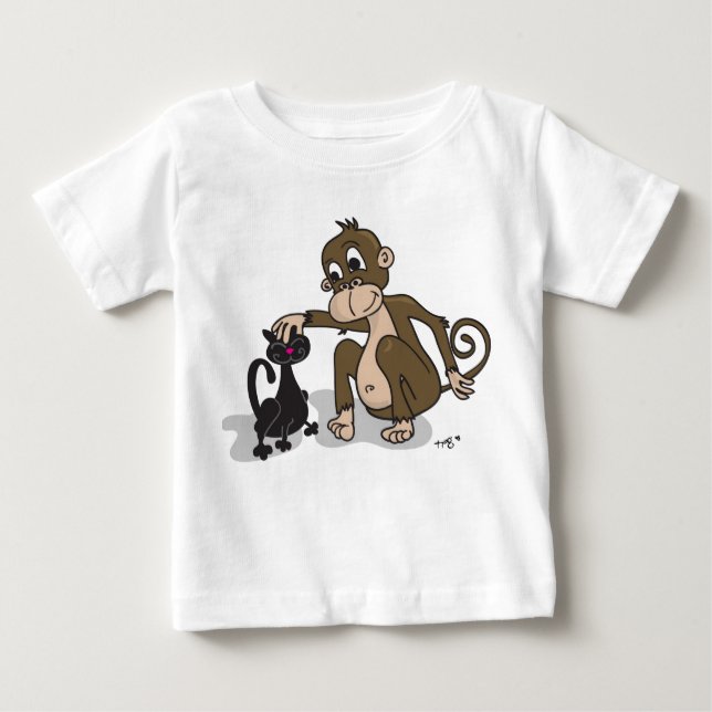 Affe-Liebe-Katze Baby T-shirt (Vorderseite)