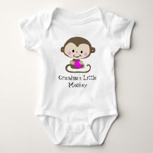 Affe Liebe - Oma's Little Monkey (Anpassen) Baby Strampler