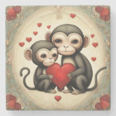 Affe Liebe Steinuntersetzer (Vorderseite)