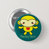 Affe-Liebeknopf Button (Vorne & Hinten)