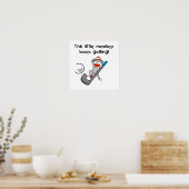 Affe Lieben Golfende T - Shirt und Geschenke Poster (Küche)