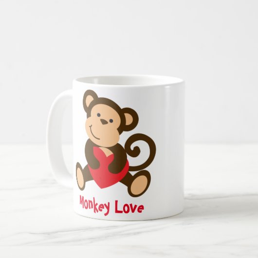 Affe-Liebevalentine-Tasse Kaffeetasse (Vorderseite Links)