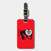 Affe - Löwenschwanz - MACAQUE - Wildtiere - Rot Gepäckanhänger (Vorderseite vertikal)