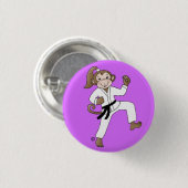 Affe-Mädchen pinback Knopf Button (Vorne & Hinten)