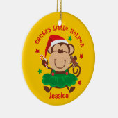 Affe-Mädchen-Sankt Helfer-personalisierte Keramikornament (Rechts)