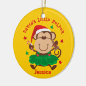 Affe-Mädchen-Sankt Helfer-personalisierte Keramikornament (Links)