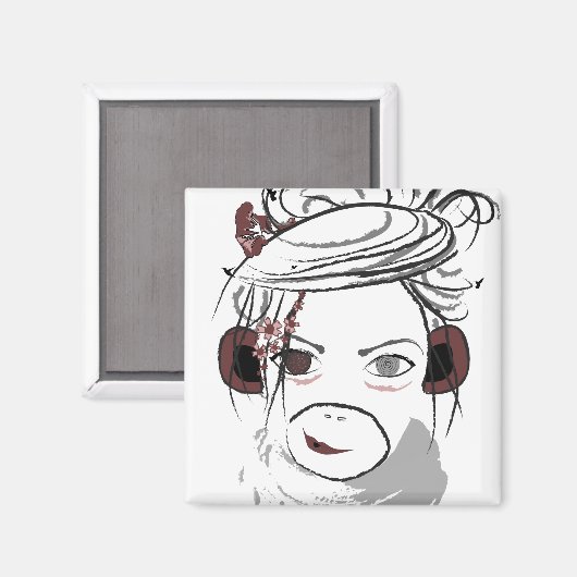 Affe. Magnet (Vorderseite/Rückseite)