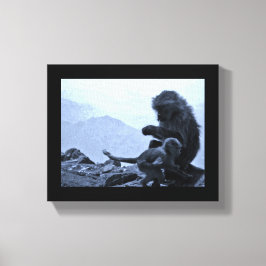 Affe Mama und Baby Leinwanddruck