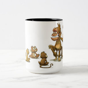 Affe-Marionetten-Show-Tasse Zweifarbige Tasse
