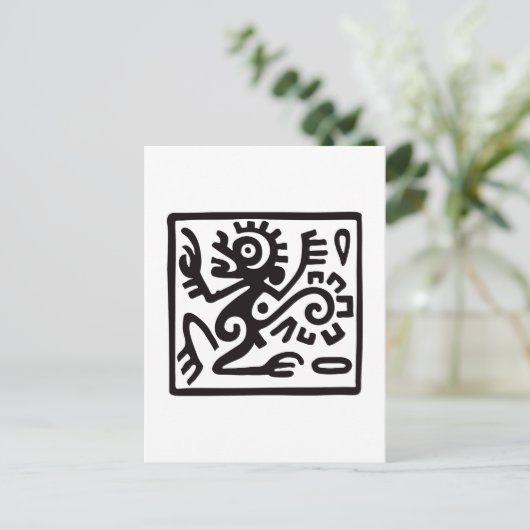 Affe, mexikanische Hieroglyph(Maya) Postkarte (Stehend Vorderseite)