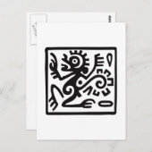 Affe, mexikanische Hieroglyph(Maya) Postkarte (Vorne/Hinten)