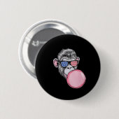 Affe mit amerikanischer Flagge Sungles 4. Juli Ges Button (Vorne & Hinten)