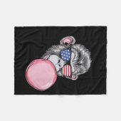 Affe mit amerikanischer Flagge Sungles 4. Juli Ges Fleecedecke (Vorderseite (Horizontal))