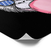 Affe mit amerikanischer Flagge Sungles 4. Juli Ges Poster (Ecke)