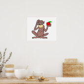 Affe mit Apfel Poster (Küche)