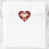 Affe mit Apple Heart Stickers (Tasche)