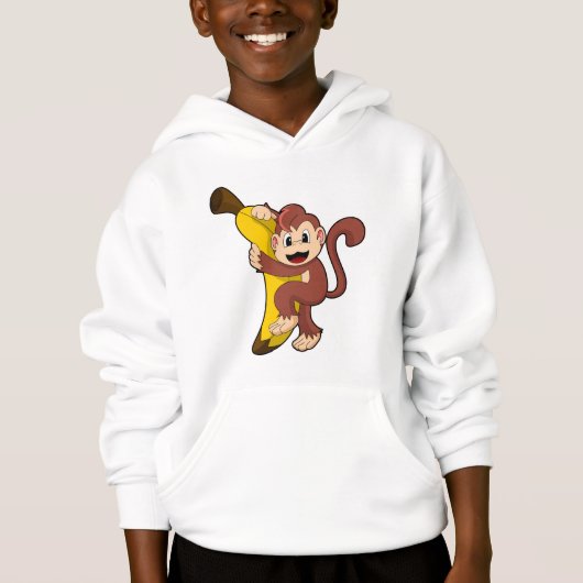 Affe mit Banane (1).PNG Hoodie (Vorderseite)