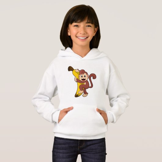 Affe mit Banane (1).PNG Hoodie (Vorne ganz)