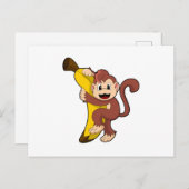 Affe mit Banane (1).PNG Postkarte (Vorne/Hinten)