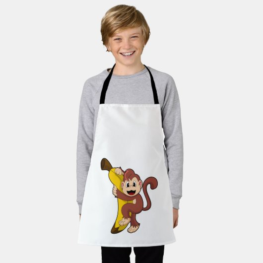 Affe mit Banane (1).PNG Schürze (Getragen)