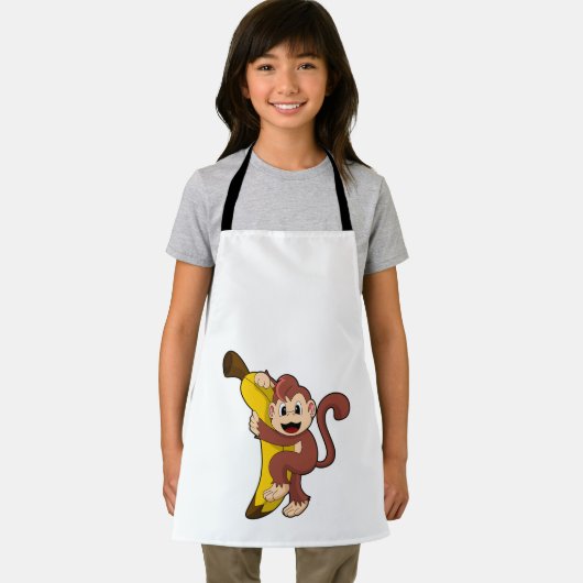 Affe mit Banane (1).PNG Schürze (Insitu)