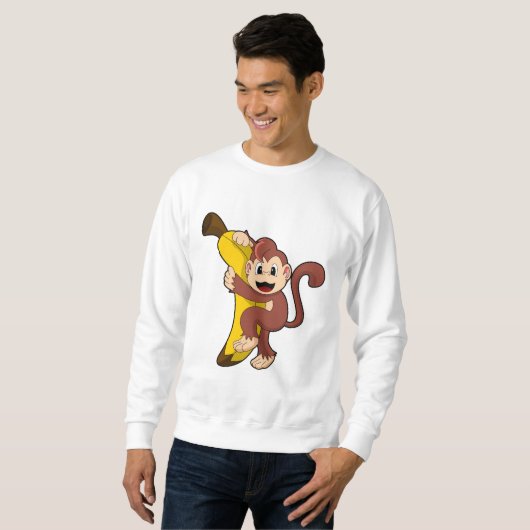 Affe mit Banane (1).PNG Sweatshirt (Vorne ganz)