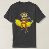 Affe mit Banane 4 T-Shirt (Design vorne)
