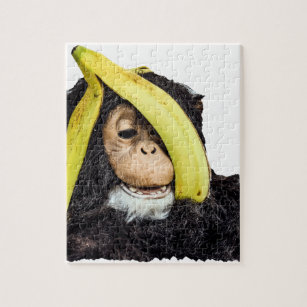 Affe mit Banane auf Kopf Puzzle