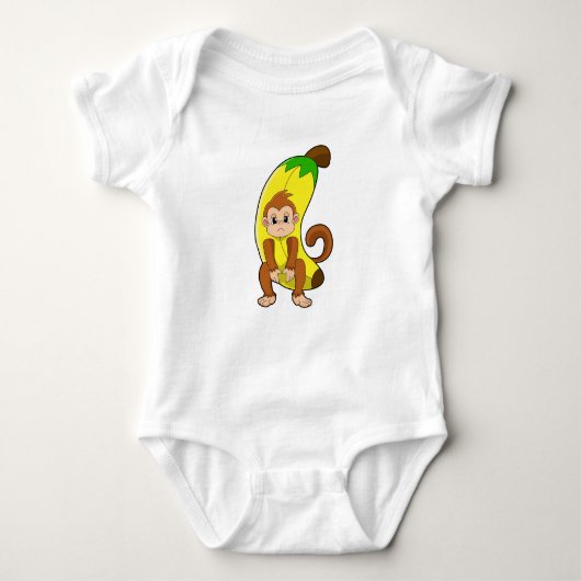Affe mit Banane Baby Strampler (Vorderseite)