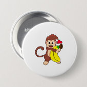 Affe mit Banane Button (Vorne & Hinten)
