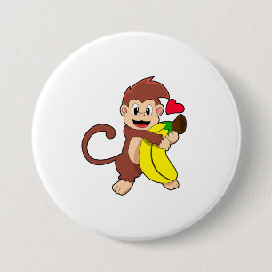 Affe mit Banane Button