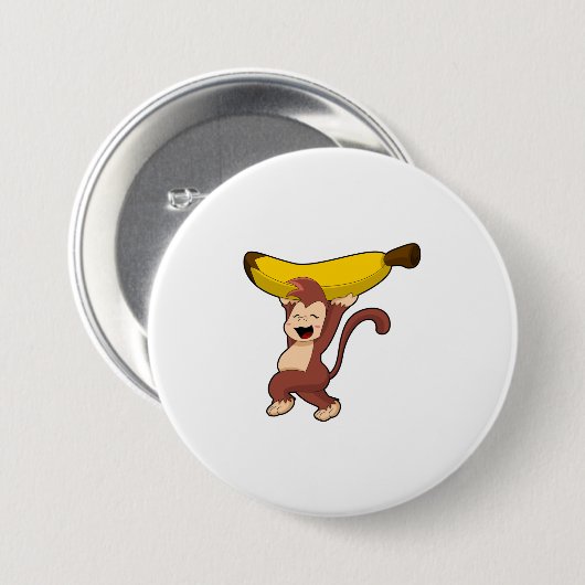 Affe mit Banane Button (Vorne & Hinten)