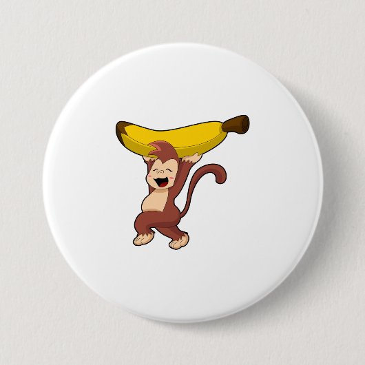 Affe mit Banane Button (Vorderseite)