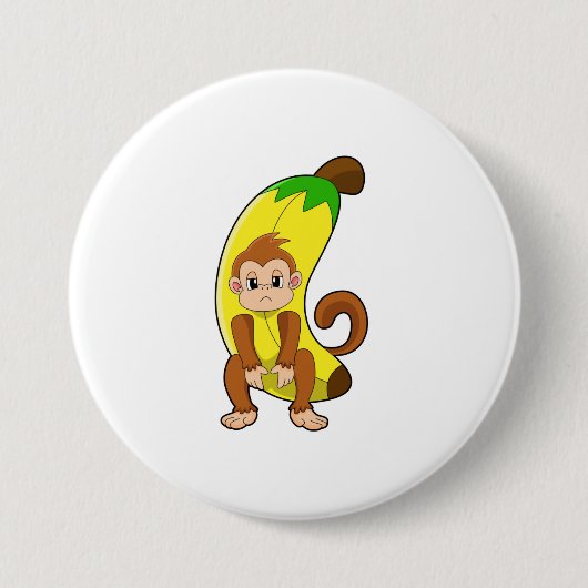 Affe mit Banane Button (Vorderseite)