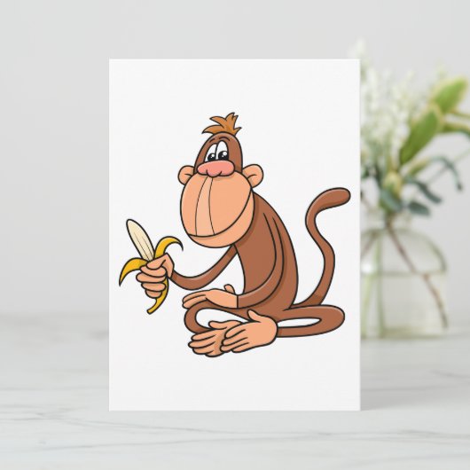 Affe mit Banane Einladung (Stehend Vorderseite)