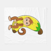Affe mit Banane Fleecedecke (Vorderseite (Horizontal))