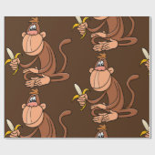 Affe mit Banane Geschenkpapier (Flach)