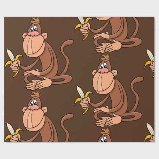 Affe mit Banane Geschenkpapier (Flach)