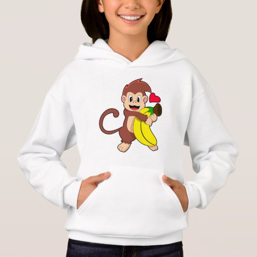 Affe mit Banane Hoodie (Vorderseite)