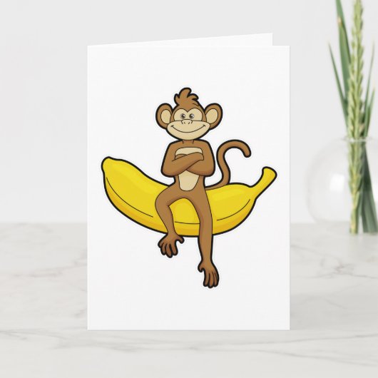 Affe mit Banane Karte (Vorderseite)