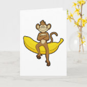 Affe mit Banane Karte (Gelbe Blume)